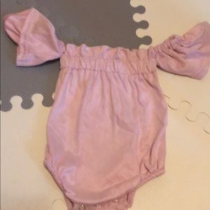 Boho Off the shoulder Pink romper